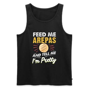 Arepas Zitat Lustig Kolumbianisch Venezolanisch Essen Arepa - Männer Premium Bio Tank Top - Schwarz - Vorne - Michal (187cm)