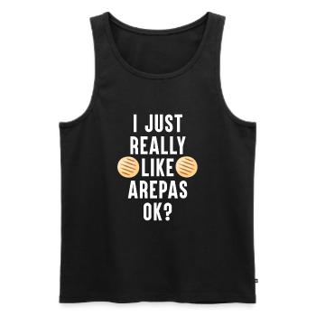 Arepas Citation Drôle Colombien Cuisine Vénézuélienne Arepa - Débardeur bio Premium Homme - noir - Devant - Michal (187cm)