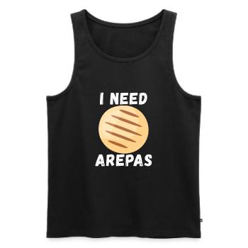 Arepas Citation Drôle Colombien Cuisine Vénézuélienne Arepa - Débardeur bio Premium Homme - noir - Devant - Michal (187cm)