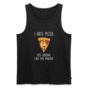 Pizza Quote Pizza Lovers Funny Food Pizza - Men's Premium Organic Tank Top - black - Front - Michal (187cm)