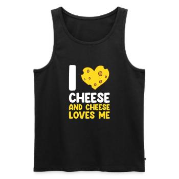 Drôle d’amateur de fromage Humour Fromage - Débardeur bio Premium Homme - noir - Devant - AI Model Male 178 light (178cm)