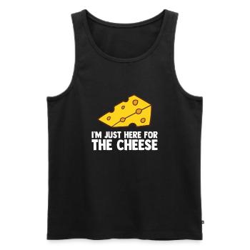 Lustiger Käseliebhaber Essen Humor Käse - Männer Premium Bio Tank Top - Schwarz - Vorne - Michal (187cm)