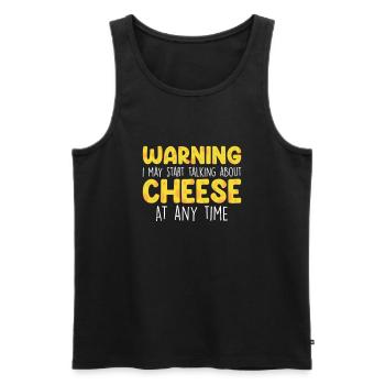 Lustiger Käseliebhaber Essen Humor Käse - Männer Premium Bio Tank Top - Schwarz - Vorne - Michal (187cm)