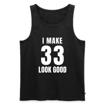 33 Year Old Funny 33th Birthday Quote 33 Years - Men's Premium Organic Tank Top - black - Front - Michal (187cm)
