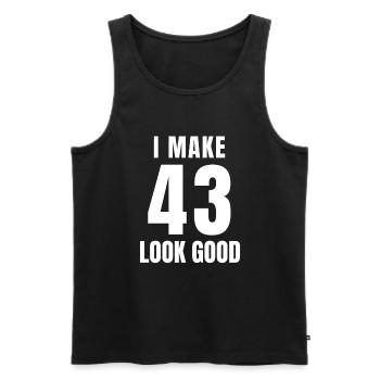 43 Year Old Funny 43th Birthday Quote 43 Years - Men's Premium Organic Tank Top - black - Front - Michal (187cm)