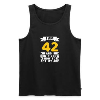 42 Jahre altes 42. lustiges Geburtstagsgeschenk - Männer Premium Bio Tank Top - Schwarz - Vorne - Michal (187cm)