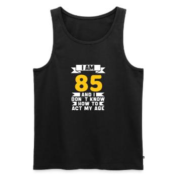 85 Jahre altes 85. lustiges Geburtstagsgeschenk - Männer Premium Bio Tank Top - Schwarz - Vorne - AI Model Male 178 light (178cm)