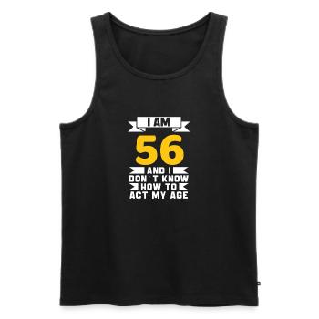 56 Jahre alt 56. lustiges Geburtstagsgeschenk - Männer Premium Bio Tank Top - Schwarz - Vorne - Michal (187cm)