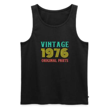 Year of Birth Vintage 1976 Original Parts Birthday - Men's Premium Organic Tank Top - black - Front - AI Model Male 178 light (178cm)