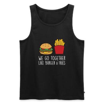 Drôle de citation de hamburger Cheeseburger Lover - Débardeur bio Premium Homme - noir - Devant - Michal (187cm)