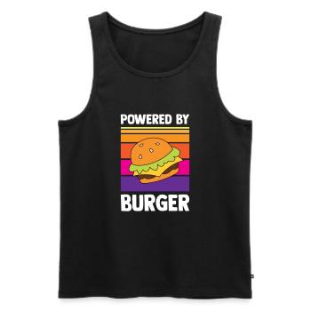 Drôle de citation de hamburger Cheeseburger Lover - Débardeur bio Premium Homme - noir - Devant - Michal (187cm)