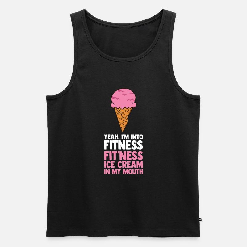 Lustiges Eiscreme-Zitat - Männer Premium Bio Tank Top - Schwarz