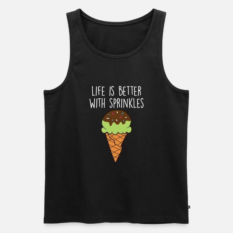 Lustiges Eiscreme-Zitat - Männer Premium Bio Tank Top - Schwarz
