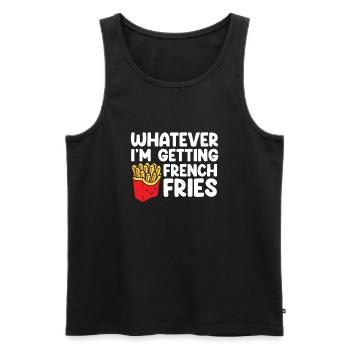 Français Frites Drôle d’amateur de restauration rapide Français frites - Débardeur bio Premium Homme - noir - Devant - Michal (187cm)