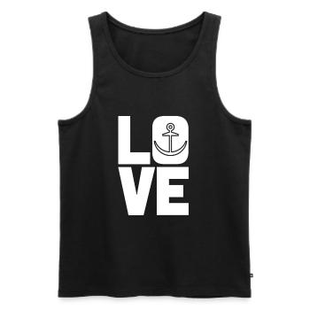 Love Anchor - Men's Premium Organic Tank Top - black - Front - Michal (187cm)