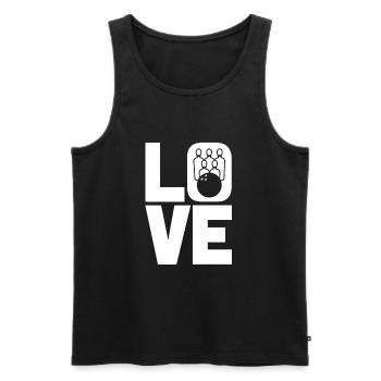 Liebe Bowling - Männer Premium Bio Tank Top - Schwarz - Vorne - AI Model Male 178 light (178cm)