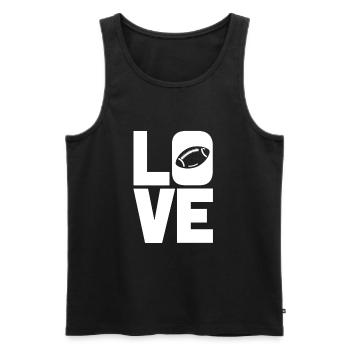 J’adore le football américain et le rugby - Débardeur bio Premium Homme - noir - Devant - Michal (187cm)