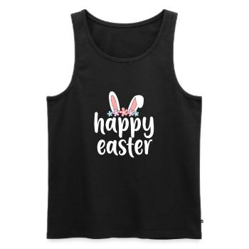 Joyeux lapin de Pâques drôle de jour de Pâques - Débardeur bio Premium Homme - noir - Devant - AI Model Male 178 light (178cm)