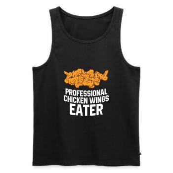 Chicken Wings Citation Hot Wing Fast Food Drôle - Débardeur bio Premium Homme - noir - Devant - AI Model Male 178 light (178cm)