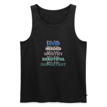 Mental Health Human Brain Illness Awareness - Men's Premium Organic Tank Top - black - Front - AI Model Male 178 light (178cm)