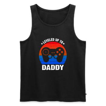 Dad Quote Men Daddy Birthday Fathers Day Dad - Men's Premium Organic Tank Top - black - Front - AI Model Male 178 light (178cm)