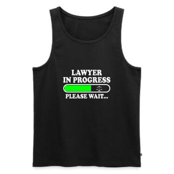 Avocats Drôle d’avocat étudiant en droit - Débardeur bio Premium Homme - noir - Devant - Michal (187cm)