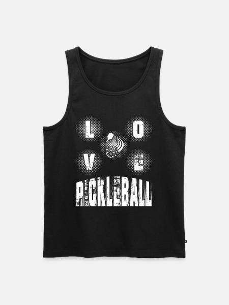 "Love Pickleball" - Men's Premium Organic Tank Top - black