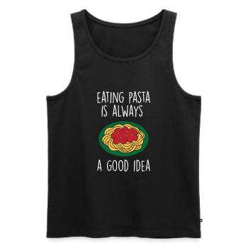 Lustige Pasta-Sprüche Essen Pasta-Liebhaber - Männer Premium Bio Tank Top - Schwarz - Vorne - Michal (187cm)