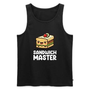 Sandwichs amusants pour les amateurs de sandwichs - Débardeur bio Premium Homme - noir - Devant - Michal (187cm)