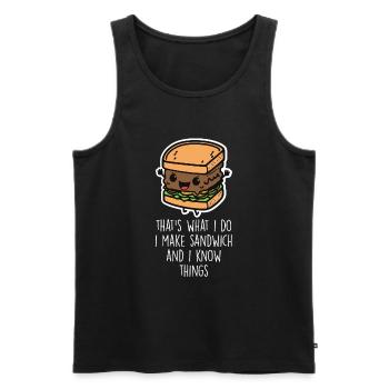 Sandwichs amusants pour les amateurs de sandwichs - Débardeur bio Premium Homme - noir - Devant - Michal (187cm)