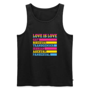 LGBT LGBTQ Lesbian Gay Rainbow Flag Pride - Men's Premium Organic Tank Top - black - Front - Michal (187cm)