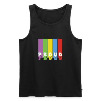 LGBT LGBTQ Lesbian Gay Rainbow Flag Pride - Men's Premium Organic Tank Top - black - Front - Michal (187cm)