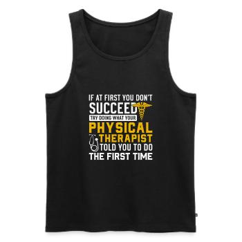 Physiotherapie Physiotherapeut PT Therapeut - Männer Premium Bio Tank Top - Schwarz - Vorne - AI Model Male 178 light (178cm)