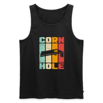 Lustige Cornhole-Spielspieler-Liebhaber - Männer Premium Bio Tank Top - Schwarz - Vorne - AI Model Male 178 light (178cm)