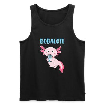 Boba Bubble Tea Cup in Anime Style - Men's Premium Organic Tank Top - black - Front - AI Model Male 178 light (178cm)