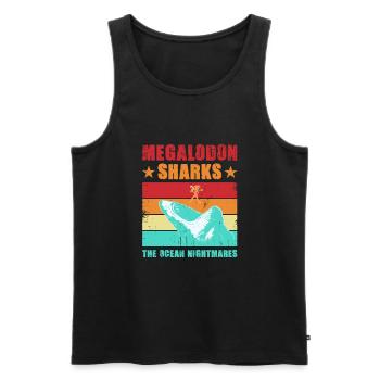 Shark Saying Men Women Shark Ocean Sharks Summer - Men's Premium Organic Tank Top - black - Front - AI Model Male 178 light (178cm)
