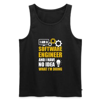 Programmierer Entwickler IT Admin Programmierer Codierung - Männer Premium Bio Tank Top - Schwarz - Vorne - AI Model Male 178 light (178cm)