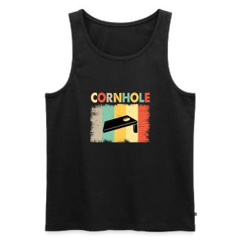 Cornhole-Spieler Cornhole-Team-Cornhole-Spiel - Männer Premium Bio Tank Top - Schwarz - Vorne - AI Model Male 178 light (178cm)