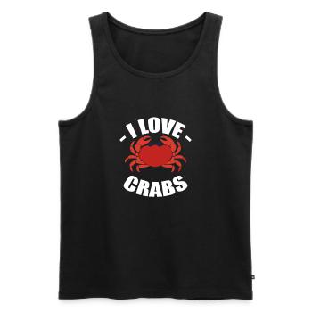 Crab Eating Crabs Lover Lobster Crabbing Seafood - Men's Premium Organic Tank Top - black - Front - AI Model Male 178 light (178cm)