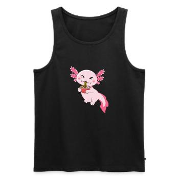 Axolotl Lustiger Mexikanischer Salamander Axolotl - Männer Premium Bio Tank Top - Schwarz - Vorne - Michal (187cm)