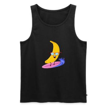Drôle d’amateur de fruits de banane - Débardeur bio Premium Homme - noir - Devant - AI Model Male 178 light (178cm)