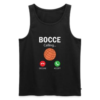 Joueur de pétanque drôle de pétanque - Débardeur bio Premium Homme - noir - Devant - AI Model Male 178 light (178cm)