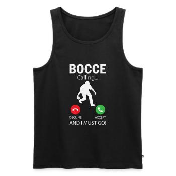 Joueur de pétanque drôle de pétanque - Débardeur bio Premium Homme - noir - Devant - AI Model Male 178 light (178cm)