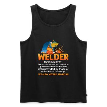 Welding Quote Men Welder Funny Dad Welding Worker - Men's Premium Organic Tank Top - black - Front - Michal (187cm)