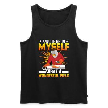 Welding Quote Men Welder Funny Dad Welding Worker - Men's Premium Organic Tank Top - black - Front - Michal (187cm)