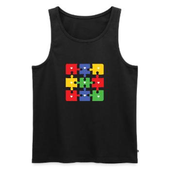 Autism Awareness Acceptance Choose Kindness - Men's Premium Organic Tank Top - black - Front - AI Model Male 178 light (178cm)