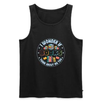 Coole Bücher Lesebuchliebhaber Alphabetisierung Bibliothekar - Männer Premium Bio Tank Top - Schwarz - Vorne - AI Model Male 178 light (178cm)