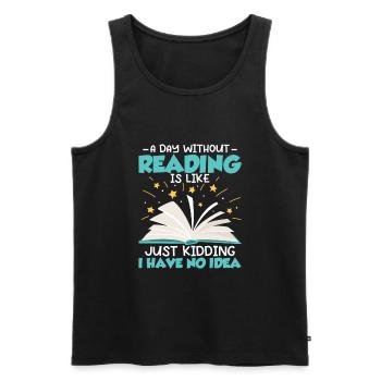 Coole Bücher Lesebuchliebhaber Alphabetisierung Bibliothekar - Männer Premium Bio Tank Top - Schwarz - Vorne - AI Model Male 178 light (178cm)