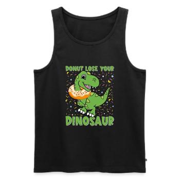 Funny Dinosaur Saying T Rex Dino - Men's Premium Organic Tank Top - black - Front - Michal (187cm)