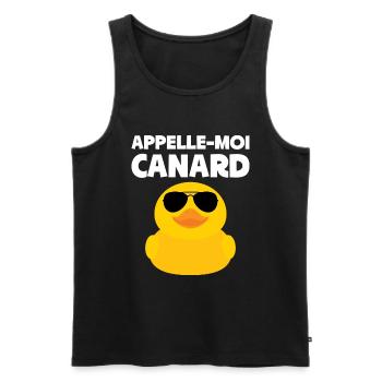 Appelle-moi Canard - Débardeur bio Premium Homme - noir - Devant - AI Model Male 178 light (178cm)